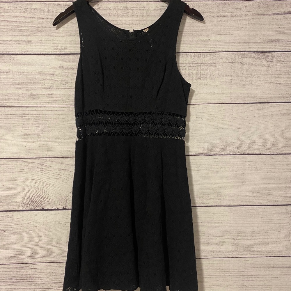 Free People Black Lace Cut Out Dress